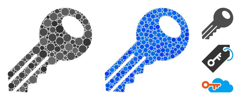 Key Composition Icon of Circle Dots Stock-Illustration