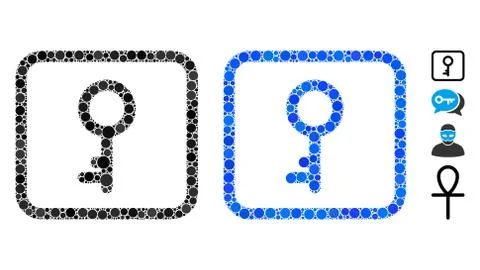 Key Composition Icon of Round Dots Illustrazione stock