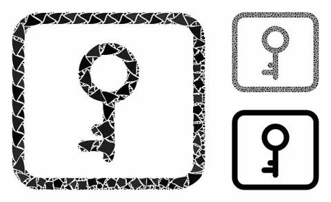 Key Composition Icon of Unequal Elements Stock Illustration