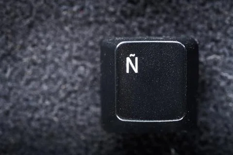 Key on a computer keyboard with the special letter of the Spanish language Stock Photos