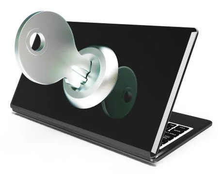 Key on computer shows restricted password or unlocking Stock Illustration