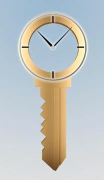 Key concept with a clock Stock Illustration