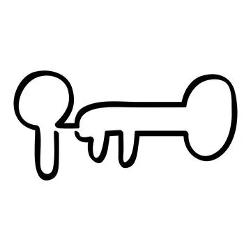 Key, continuous line art, simple vector hand draw sketch Stock Illustration