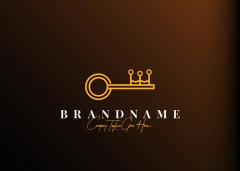 Key crown logo design. Vector illustration of abstract combination key and cr Illustration