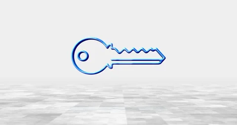 Key cyber security 3d symbol on light background Stock Footage 328541612