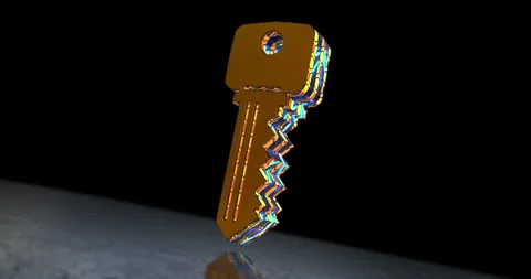 Key cyber security 3d symbol spectacular Stock Footage 333246056