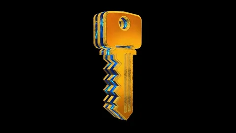 Key cyber security isolated symbol 3d spectacular rotate loop animation Stock Footage 333245770