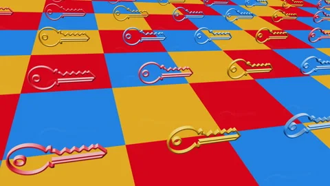 Key cyber security multiple 3d symbol loop seamless Stock Footage 328817054