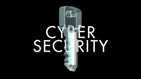 Key cyber security symbol 3d glass animation Stock Footage 333245859