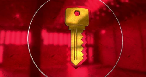 Key cyber security symbol 3d metal style animation Stock Footage 333245916