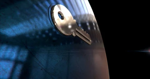 Key cyber security symbol 3d metal style animation Stock Footage 333246014