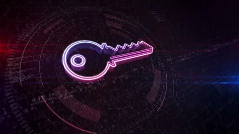 Key cyber security symbol cyber icon Stock Footage 329252307