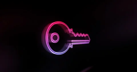 Key cyber security symbol glass style Stock Footage 329251601