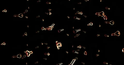 Key cyber security symbol rain looped Stock Footage 328396952
