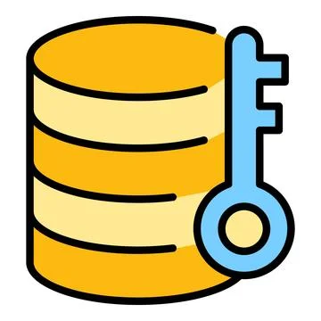 Key data icon vector flat Stock Illustration