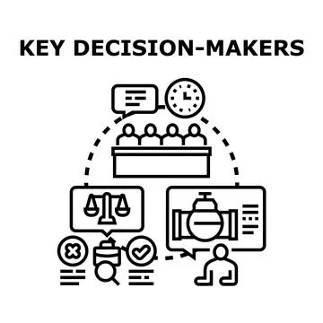 Key decision makers evaluating options and making choices Stock Illustration