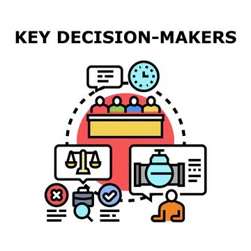 Key decision makers evaluating options and making choices 库存插图