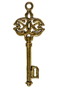 Key, decorative element, isolated on white background Stock Photos