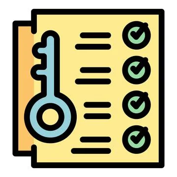 Key document icon vector flat Illustrazione stock