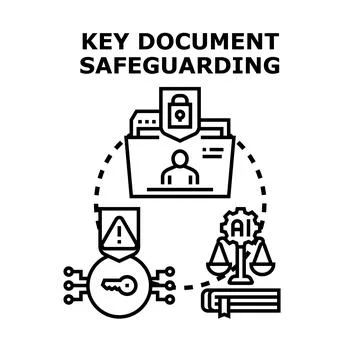 Key document safeguarding using digital protection concepts Stock Illustration