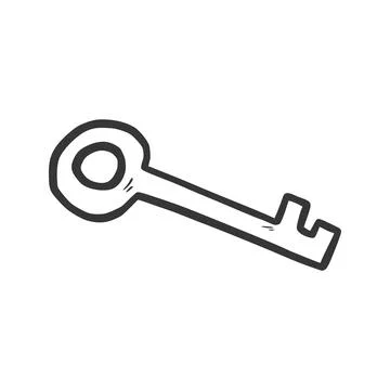 Key doodle icon. Hand drawn Stock Illustration