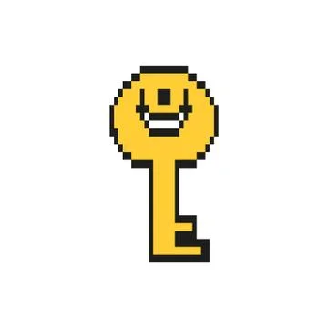 Key door 8 bits pixelated style icon 스톡 일러스트