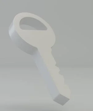 Key from door on gray background Illustrazione stock