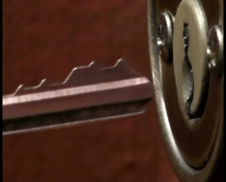 Key in door lock V1 - PAL Stock Footage 10758353