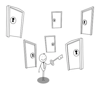 Key door secret Stock Illustration