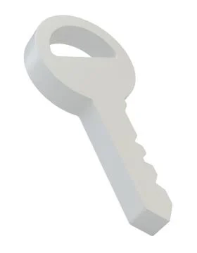 Key from door on white background Illustrazione stock