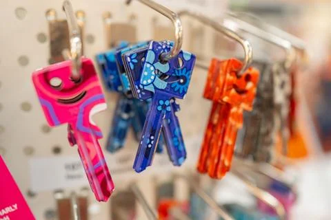Key duplicates display Stockfoto's