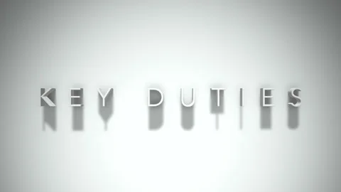 Key duties 3D title animation with shadows on a white background 動画素材 297796891