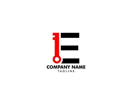 Key with E letter logo Stock Illustration