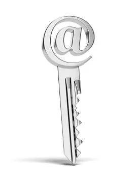 Key with at e-mail sign Illustrazione stock