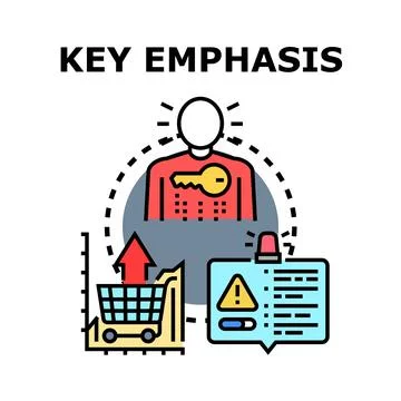 Key emphasis concept visualizing personal importance and alerts Stock Illustration