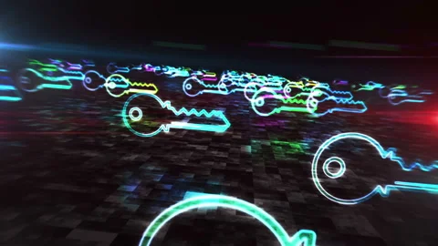 Key encryption symbol abstract hyperspace animation Stock Footage 148530912