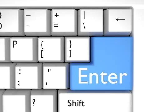 Key Enter on computer keyboard Stock Illustration