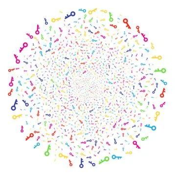 Key Exploding Round Cluster イラスト素材