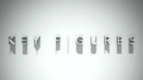 Key Figures 3D title animation with shadows on a white background Video stock 296515835