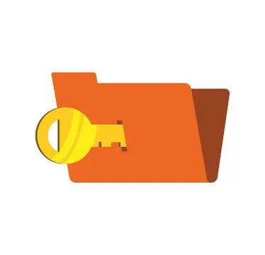 Key file security system protection icon. Vector graphic Illustrazione stock