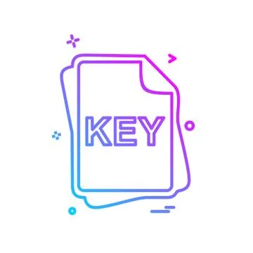 KEY file type icon design vector イラスト素材