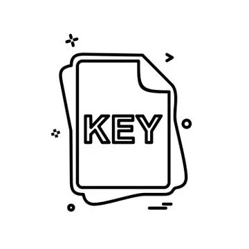 KEY file type icon design vector イラスト素材