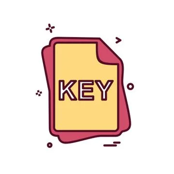 KEY file type icon design vector イラスト素材