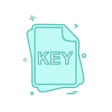 KEY file type icon design vector イラスト素材