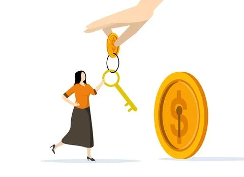 The key to financial success. wealth solution to make money and make profit. Stock Illustration