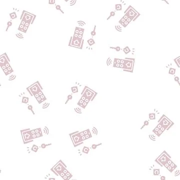 Key finder glyph seamless pattern Illustrazione stock