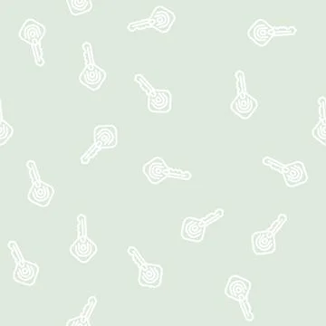 Key with fingerprint scanner line vector seamless pattern Stock Illustration