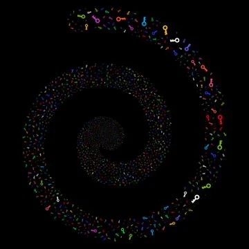 Key Fireworks Spiral 스톡 일러스트