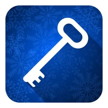 Key flat icon, christmas button, secure symbol. Stock Illustration