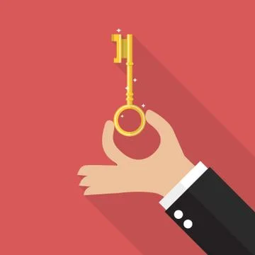Key in flat style icon Stock Illustration